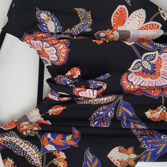 Black Dress With Blue & Red Print - Picture 5 of 5